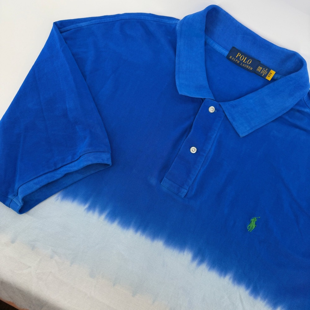 Polo Ralph Lauren Polo Shirt Mens 3XB Blue Orange Ombre Dip Dye Big & Tall Pony